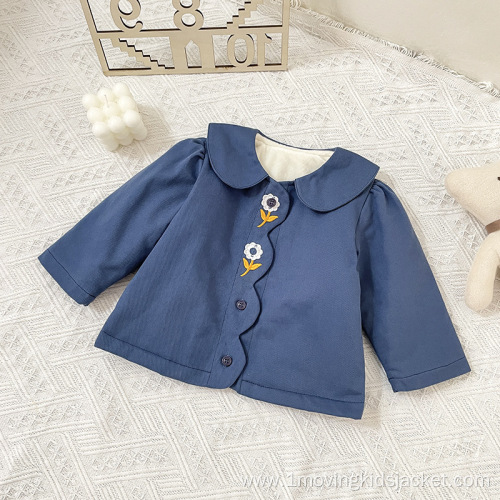 Baby Winter Clothing Embroidered Doll Collar Cardigan